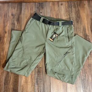 NWT Free Soldier Hurricane Green Men's Fleece Lined outdoor Pants sz 36